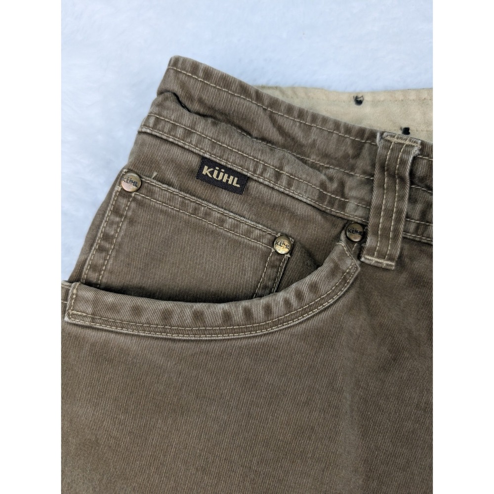 Kuhl Hot Rydr Pants Men's 36x30 Flannel Lined Brown Vintage Patina Dye Work 5113 - Picture 4 of 16